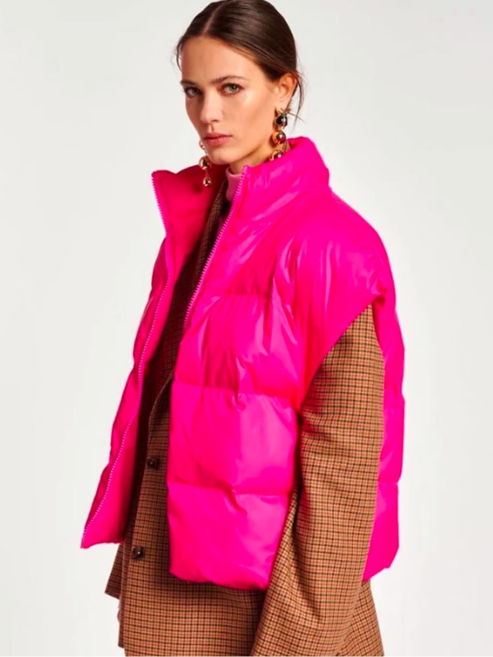 Essential Antwerp Neon Pink Puffer Vest Body Warmer Size 34 / XS NEW